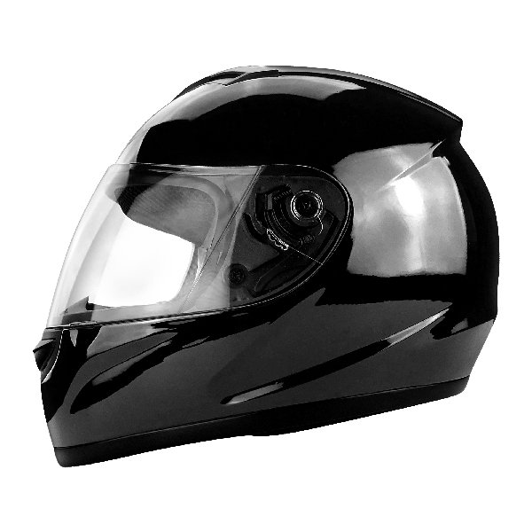 DOT Approved Full Face Motorcycle Helmet Gloss Black With Orange Stripe Anti-Fog Visor System