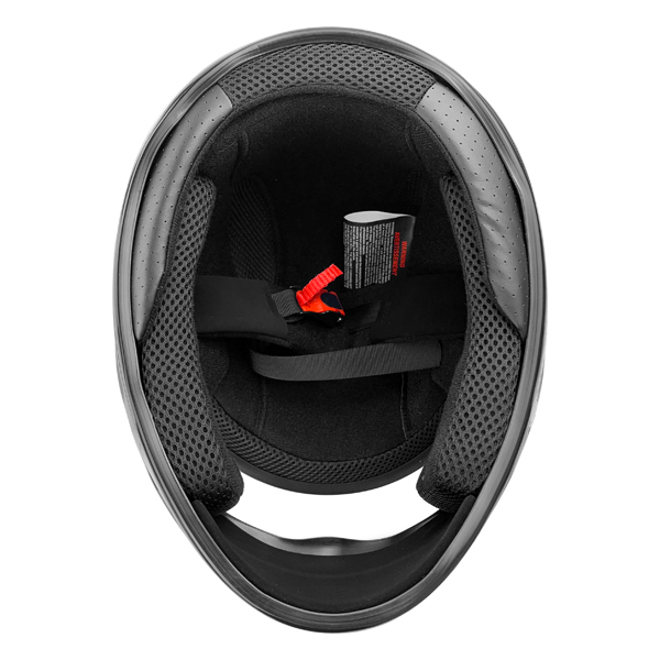 DOT Approved Full Face Motorcycle Helmet Gloss Black With Orange Stripe Anti-Fog Visor System