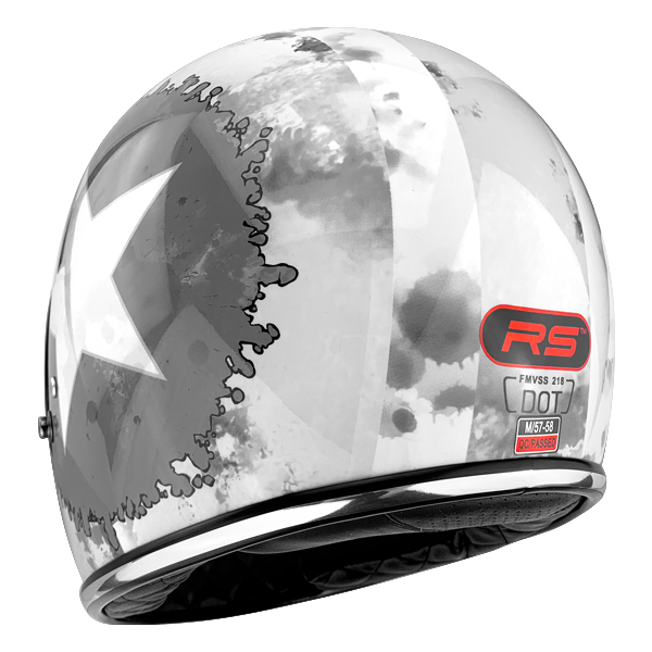 Full Face Vintage Style Fiberglass DOT Motorcycle Helmet Gloss White
