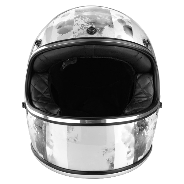 Full Face Vintage Style Fiberglass DOT Motorcycle Helmet Gloss White