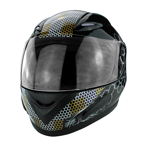 DOT Approved Full Face Motorcycle Helmet Gloss Black With 9 Ventilation Ports