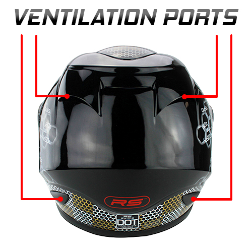 DOT Full Face Motorcycle Helmet With Removable Liner Components Gloss Black 6