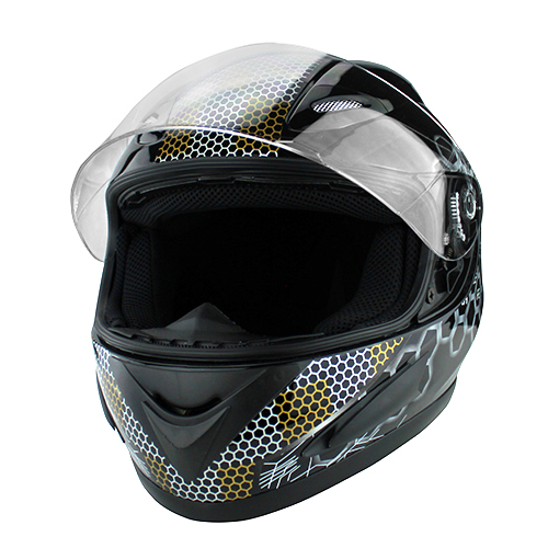Full Face DOT Approved Motorcycle Helmet Flip Up Visor Gloss Black 4