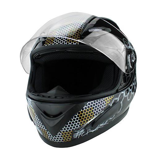 DOT Full Face Motorcycle Helmet With Removable Liner Components Gloss Black 4