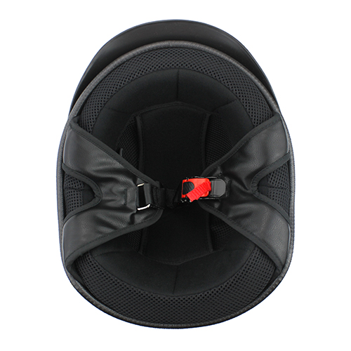 Half Shell Motorcycle DOT Helmet Gloss Black with Visor