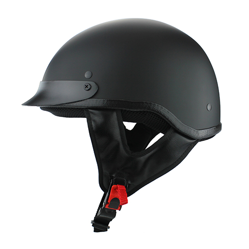 Beanie Cruiser DOT Motorcycle Half Helmet with Visor Matte Black