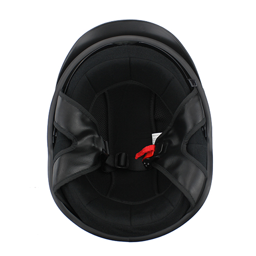 Half Shell Motorcycle DOT Helmet Gloss Black with Flames Flip Up Visor