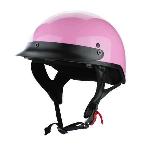 Half Shell Motorcycle DOT Helmet Gloss Pink with Flip Up Visor 1