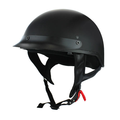 S.O.A. Matte Black Half Head Motorcycle Helmet with Flip Up Visor DOT Approved