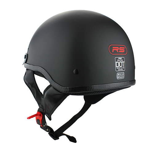 Skull Cap Chopper Half Motorcycle Helmet Matte Black with Flip Up Visor DOT Approved