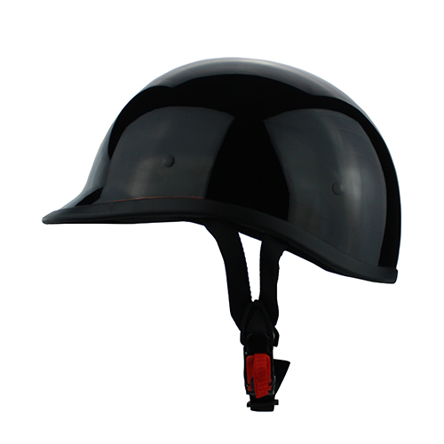Beanie Cruiser DOT Motorcycle Half Helmet Derby Style Gloss Black