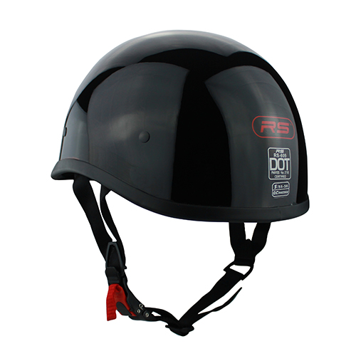 Beanie Cruiser DOT Motorcycle Half Helmet Derby Style Gloss Black