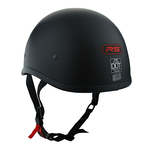 Skull Cap Half Motorcycle Helmet Derby Style Matte Black DOT Approved