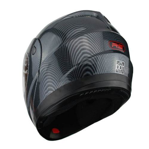 DOT Full Face Carbon Fiber Finish Modular Motorcycle Helmet With Flip-Up Visor & Vented Ports