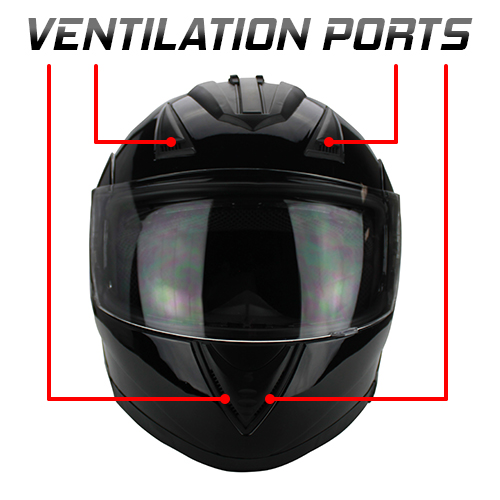Full Face Modular Motorcycle Helmet With Dual Visor DOT Approved Gloss Black