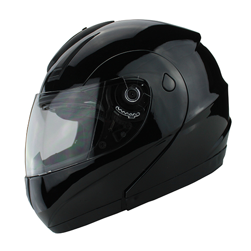 Full Face Modular Motorcycle Helmet With Dual Visor DOT Approved Gloss Black