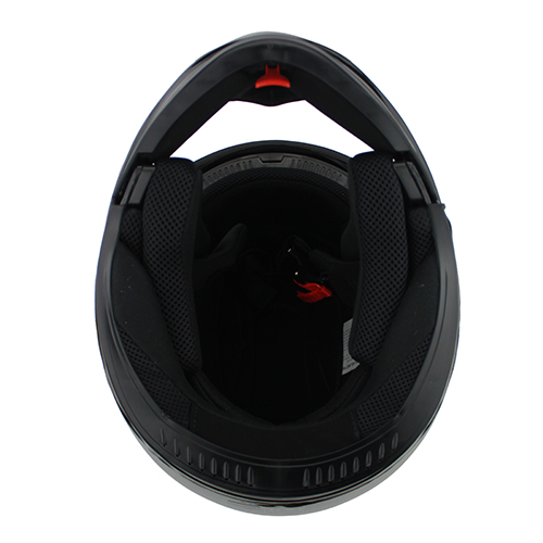 DOT Full Face Gloss Black Modular Motorcycle Helmet With Flip-Up Visor & Vented Ports