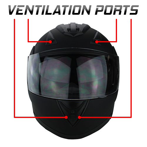 Full Face Modular Motorcycle Helmet With Dual Visor DOT Approved Matte Black