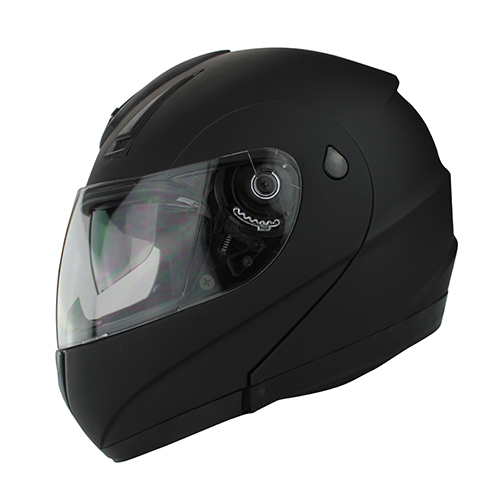 Full Face Modular Motorcycle Helmet With Dual Visor DOT Approved Matte Black