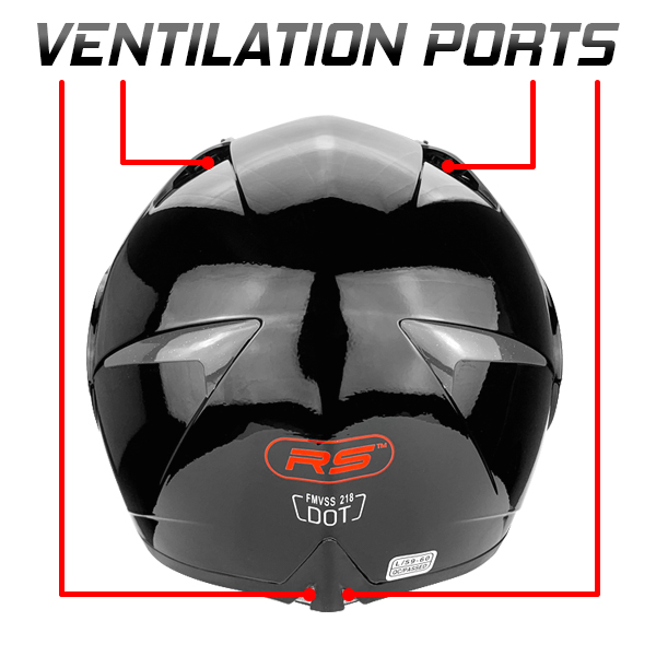 Full Face Modular Motorcycle Helmet With Anti-Fog Flip Up Dual Visor Gloss Black 8