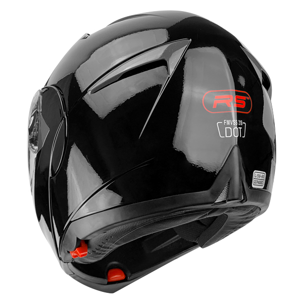 Full Face Motorcycle Helmet With Flip Up Double Visor Gloss Black