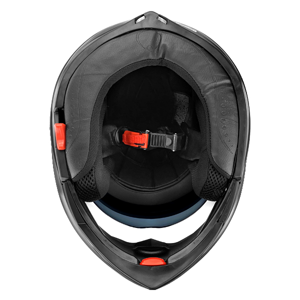 Full Face Motorcycle Helmet With Flip Up Double Visor Gloss Black