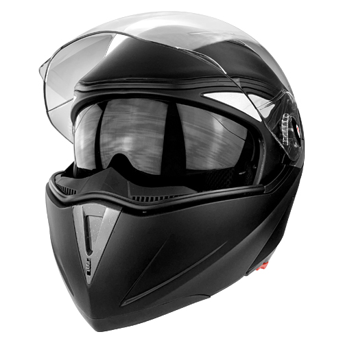 Full Face Modular Motorcycle Helmet With Dual Visor DOT Approved Matte Black