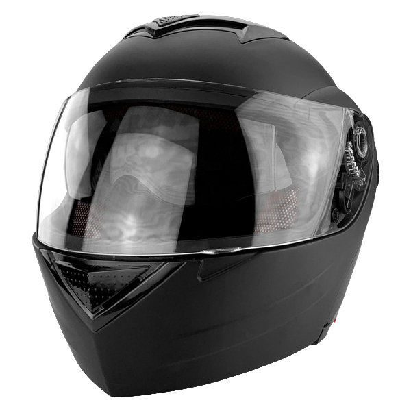 Full Face Modular Motorcycle Helmet With Dual Visor DOT Approved Matte Black