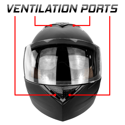 Full Face Modular Motorcycle Helmet With Dual Visor DOT Approved Matte Black