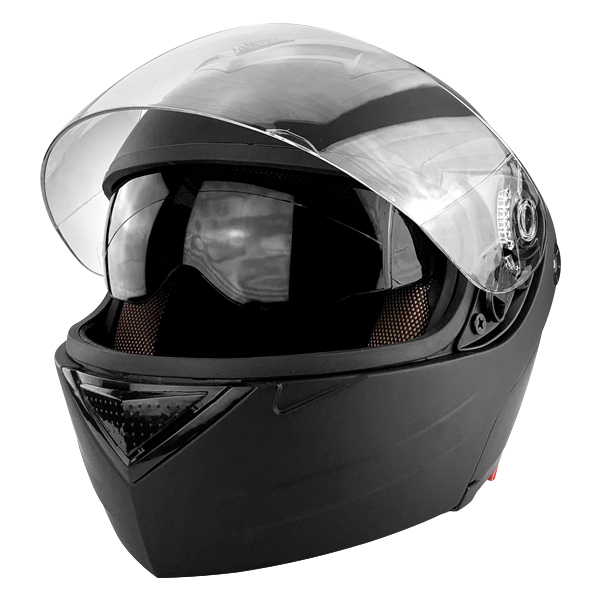 Full Face Modular Motorcycle Helmet With Dual Visor DOT Approved Matte Black
