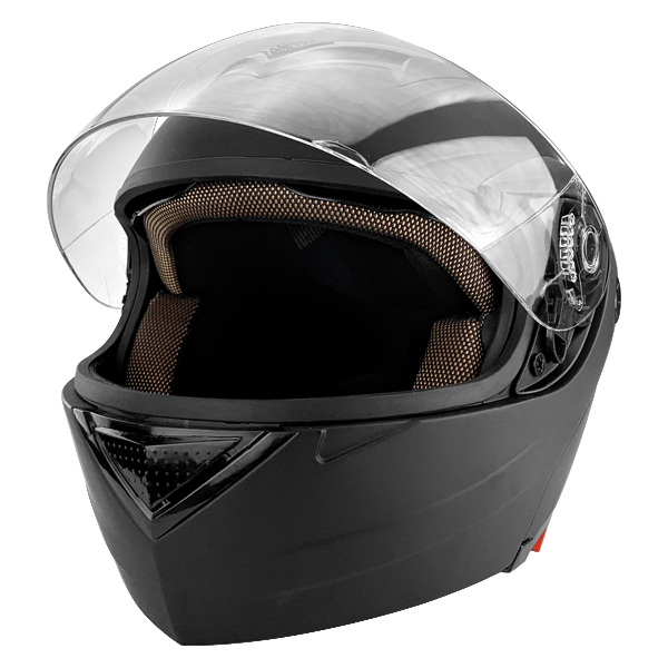 Full Face Modular Motorcycle Helmet With Dual Visor DOT Approved Matte Black