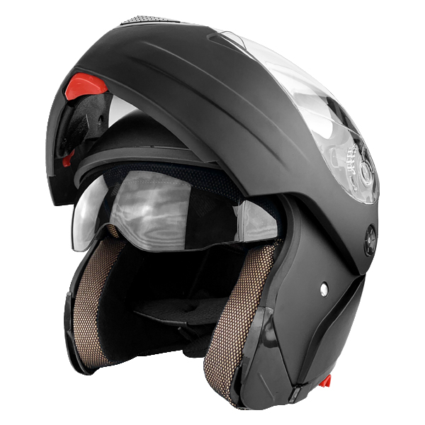 Full Face Modular Motorcycle Helmet With Dual Visor DOT Approved Matte Black