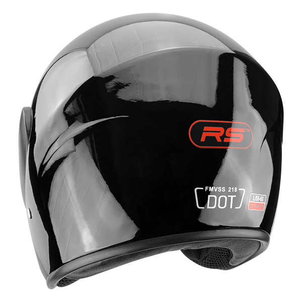Gloss Black Open Face Motorcycle Helmet with Flip Up Face Shield DOT Approved