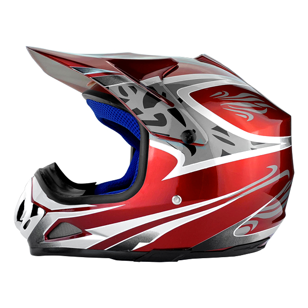Gloss Red Motocross Dirt Bike Helmet DOT Approved