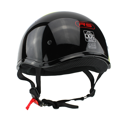 Gloss Black Motorcycle Skid Lid Helmet DOT Approved