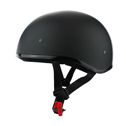 High Visibility Road Series Motorcycle Half Helmet Matte Black Orange Stripe DOT Approved