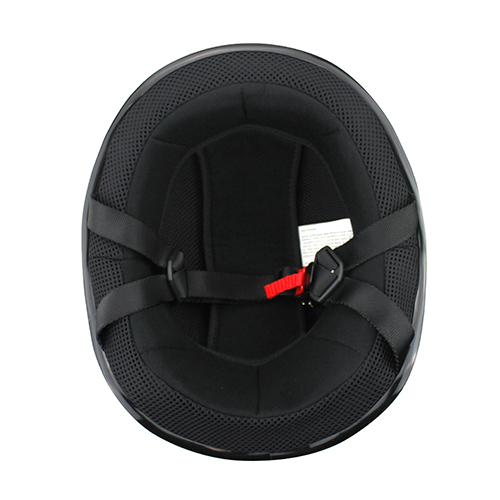 High Visibility Road Series Motorcycle Half Helmet Matte Black Orange Stripe DOT Approved