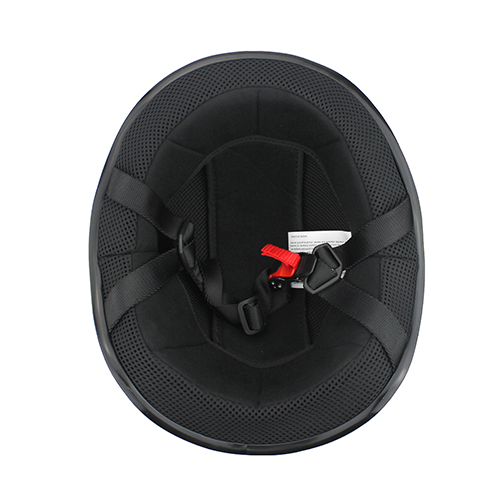 Skull Cap Half Motorcycle Helmet Matte Black White Stripe DOT Approved