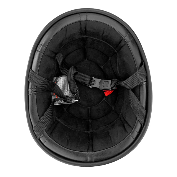 S.O.A. Matte Black Half Head Motorcycle Helmet Orange Stripe
