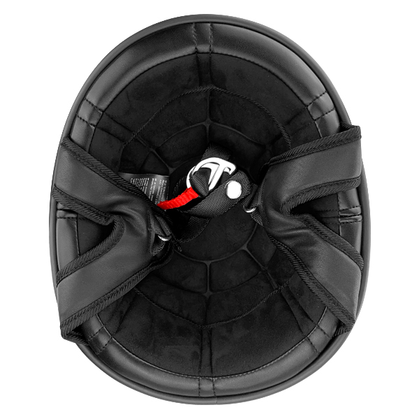 Beanie Cruiser Motorcycle Half Helmet Gloss Black Yellow Stripe